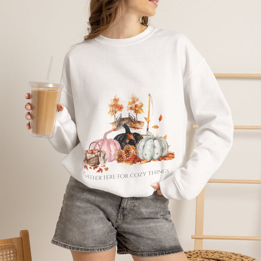Vintage Gather Here for Cozy Things — Whimsical Fall Design
