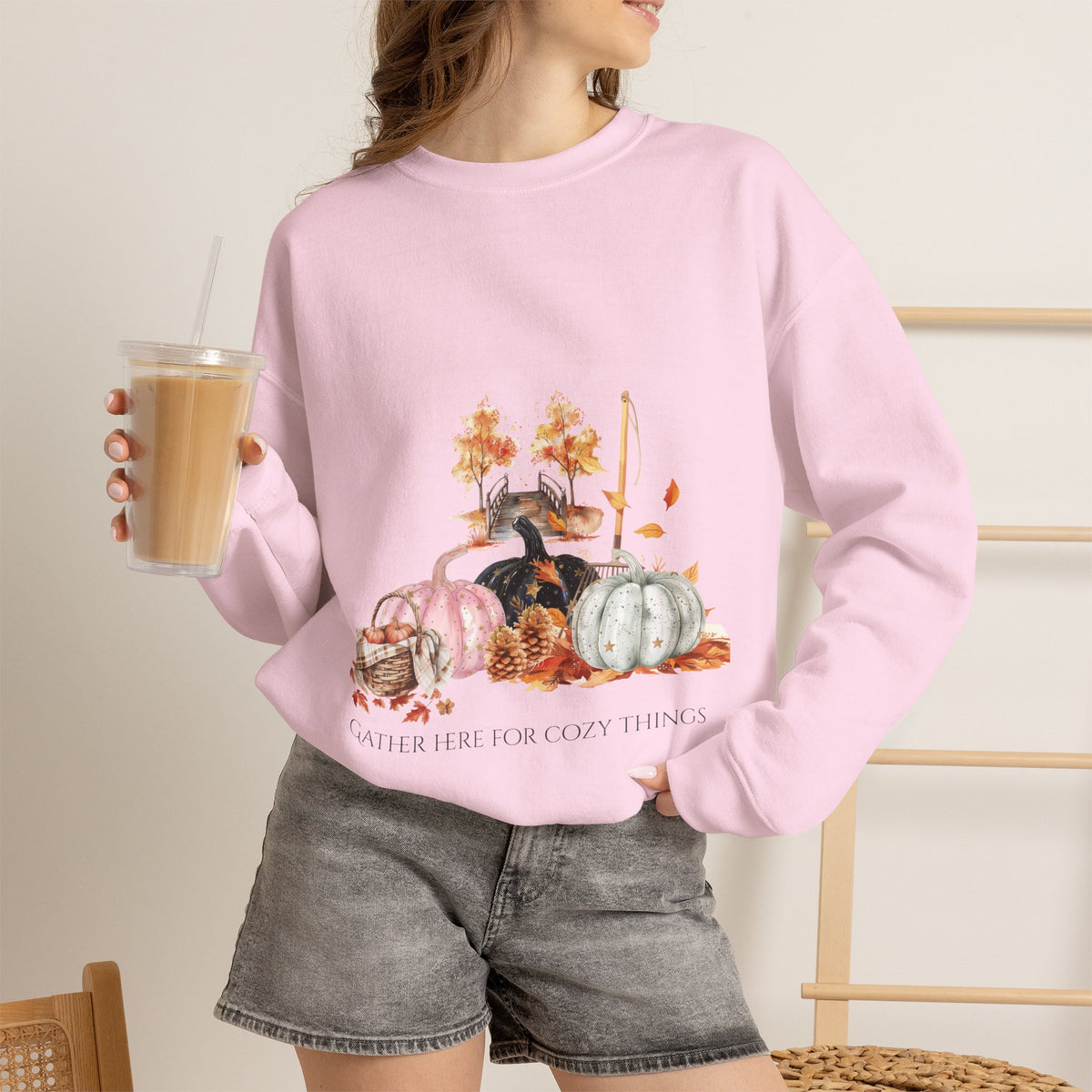 Vintage Gather Here for Cozy Things — Whimsical Fall Design