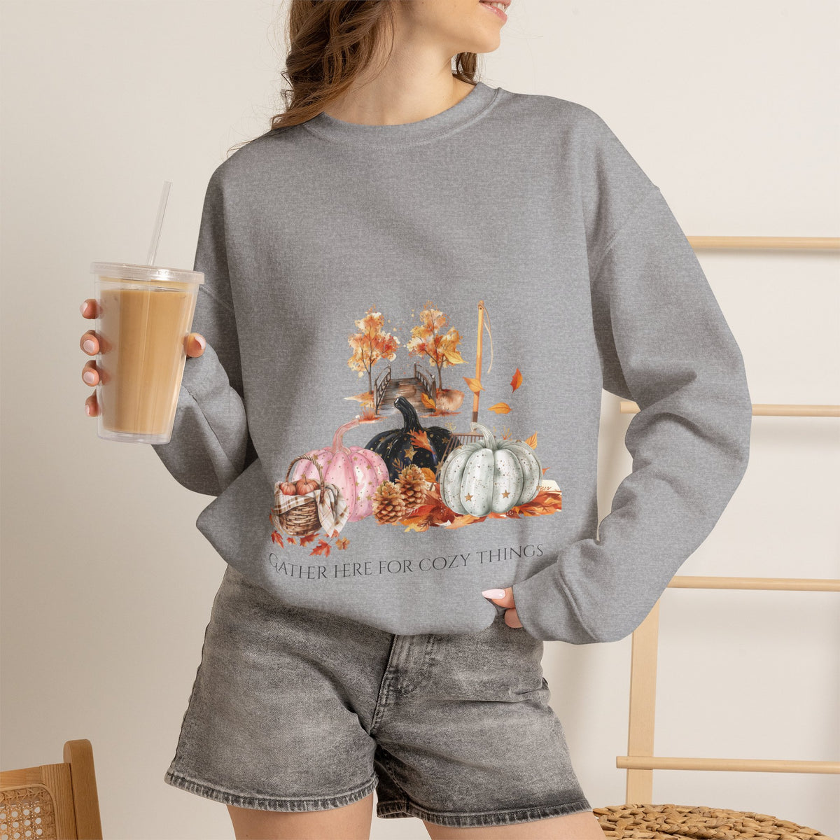 Vintage Gather Here for Cozy Things — Whimsical Fall Design