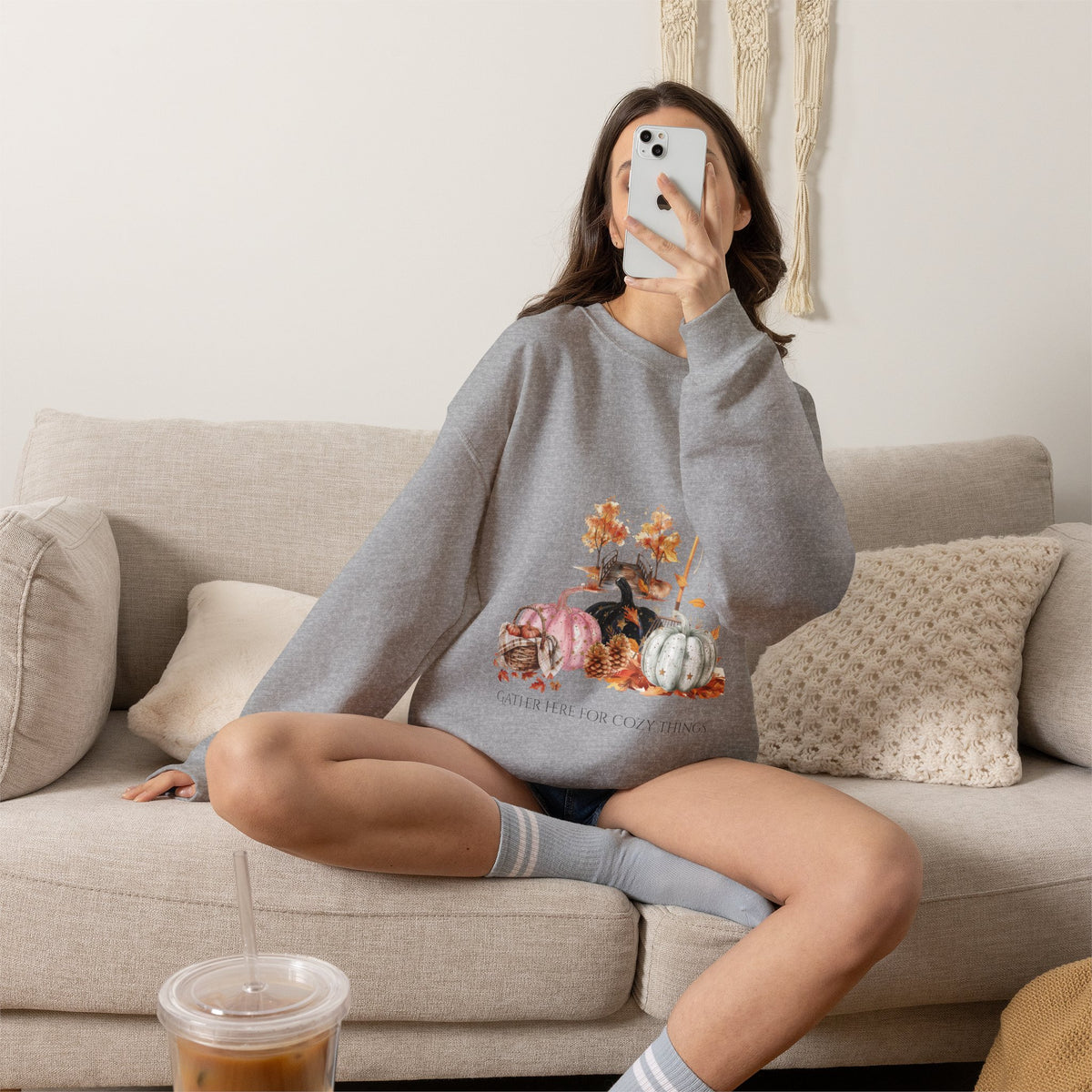 Vintage Gather Here for Cozy Things — Whimsical Fall Design