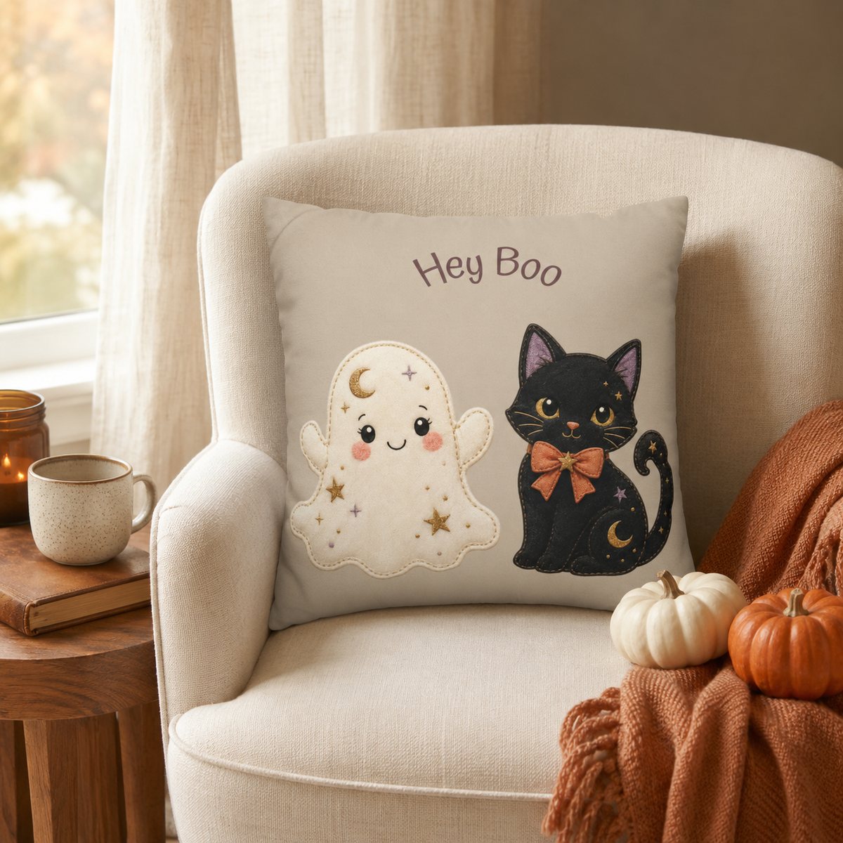 Hey Punkin', Hey Boo - Halloween Pillow Fun