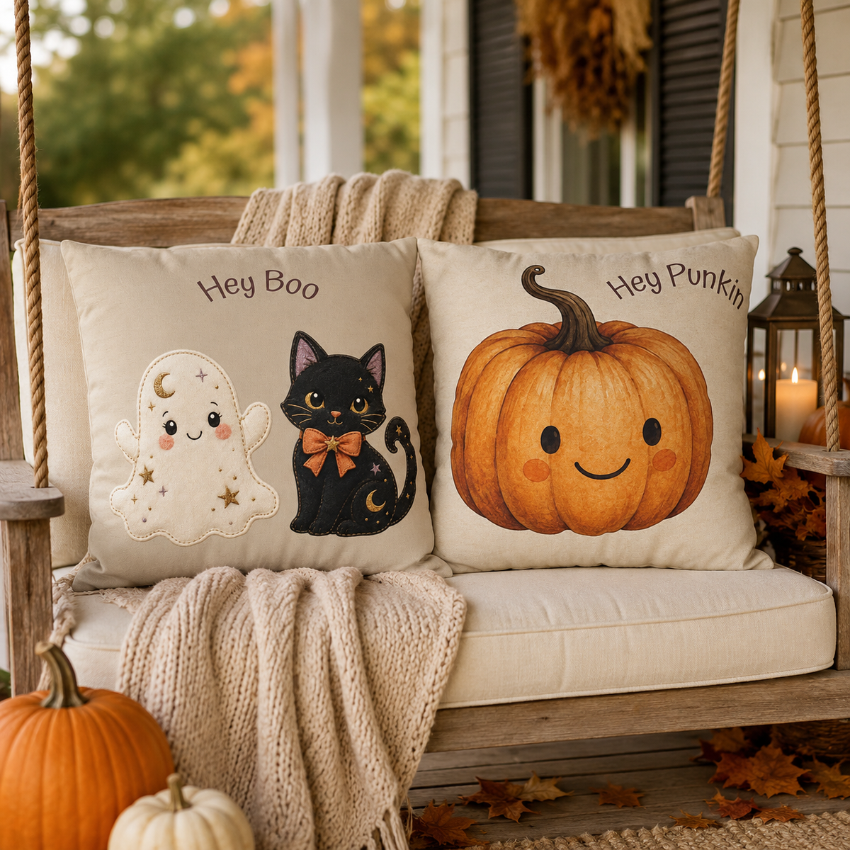 Hey Punkin', Hey Boo - Halloween Pillow Fun