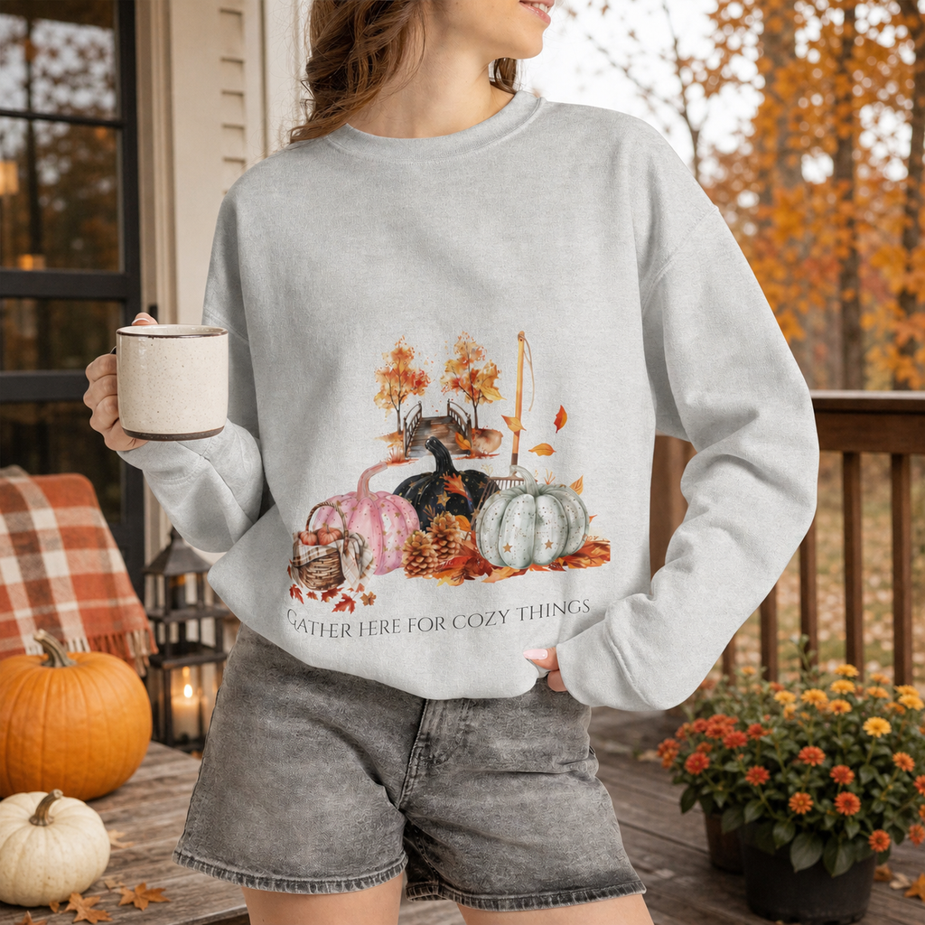 Vintage Gather Here for Cozy Things — Whimsical Fall Design