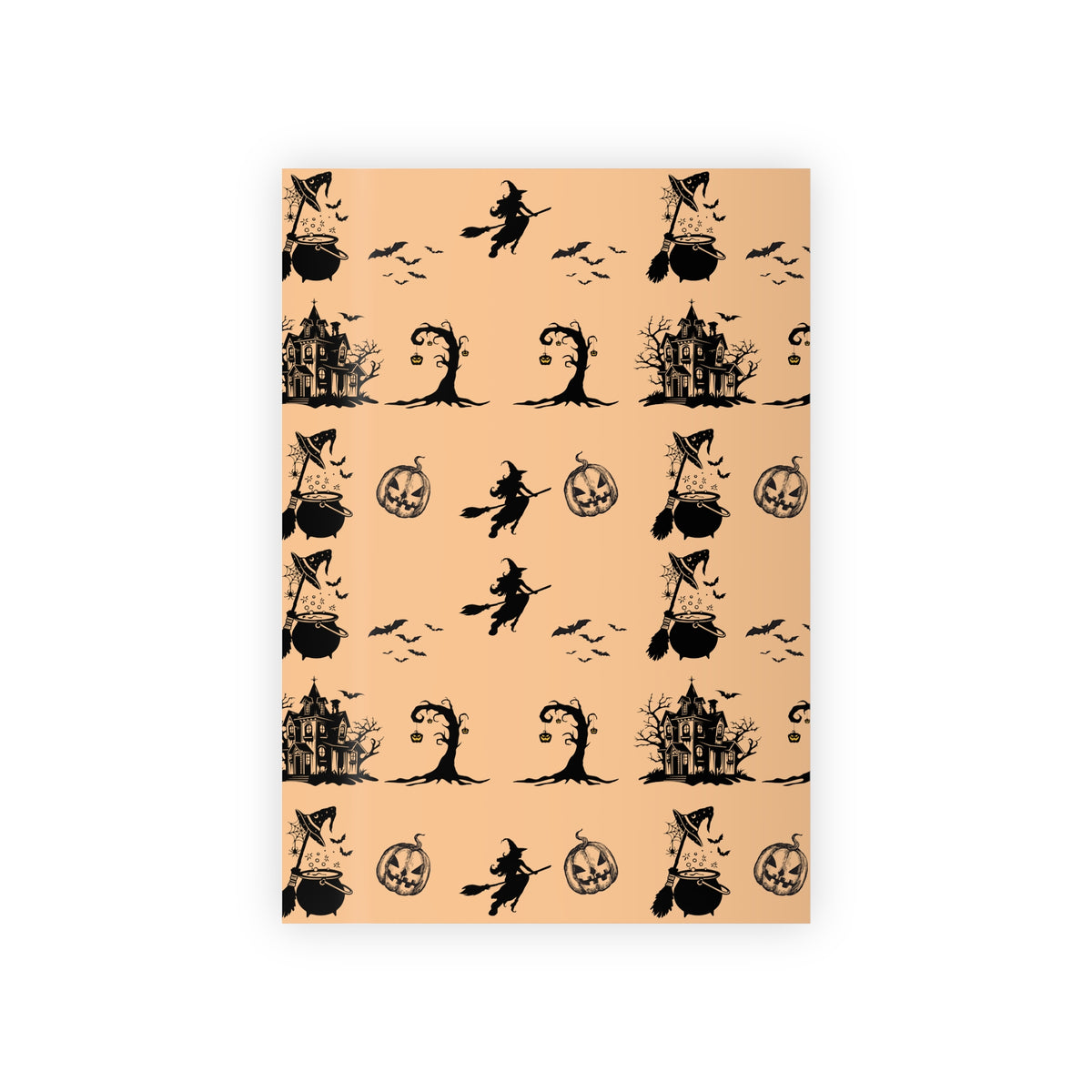 Spooky Halloween Wrapping Paper | Witches, Pumpkins & Haunted Houses