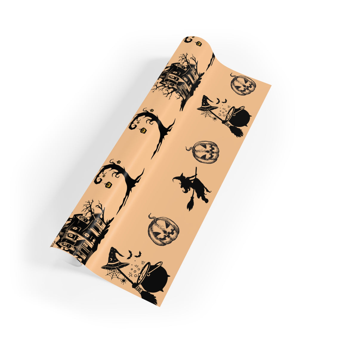 Spooky Halloween Wrapping Paper | Witches, Pumpkins & Haunted Houses