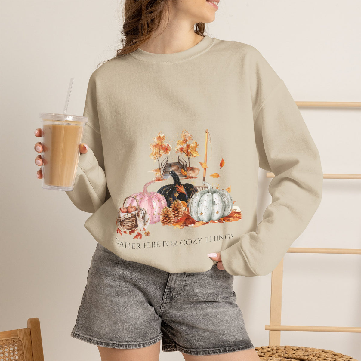 Vintage Gather Here for Cozy Things — Whimsical Fall Design